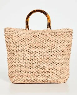 The Tortoise Handle Handbag in Natural