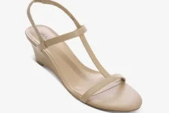 The T-Strap Perfect Wedge Sandal in Taupe