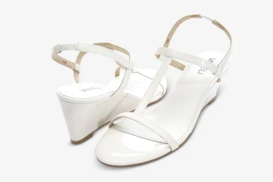 The T-Strap Perfect Wedge Sandal in White