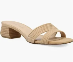 The Tubular Slide Sandal in latte