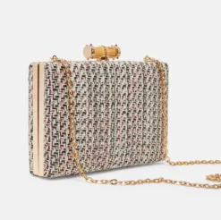 The Tweed Clutch in Black Multi