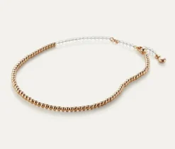 The Two Tone Beaded Choker in Gold Clear