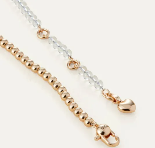 The Two Tone Beaded Choker in Gold Clear