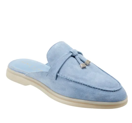 The Unlined Gum Sole Loafer Mule in Sky