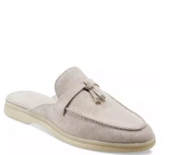 The Unlined Gum Sole Loafer Mule in Taupe
