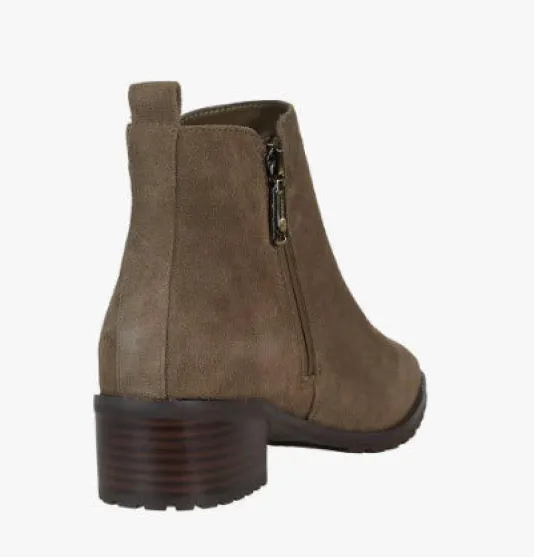 The Waterproof Side Zip Ankle Bootie in Dark Taupe
