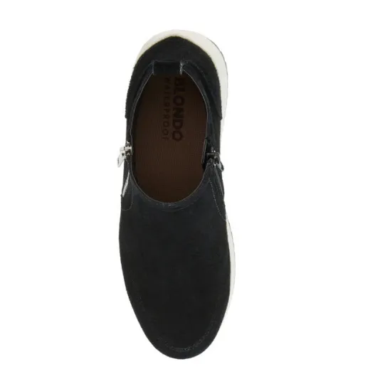 The Waterproof Zip Wedge Sneaker in Black