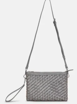 The Woven Crossbody in Gun Metal