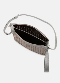 The Woven Crossbody in Gun Metal