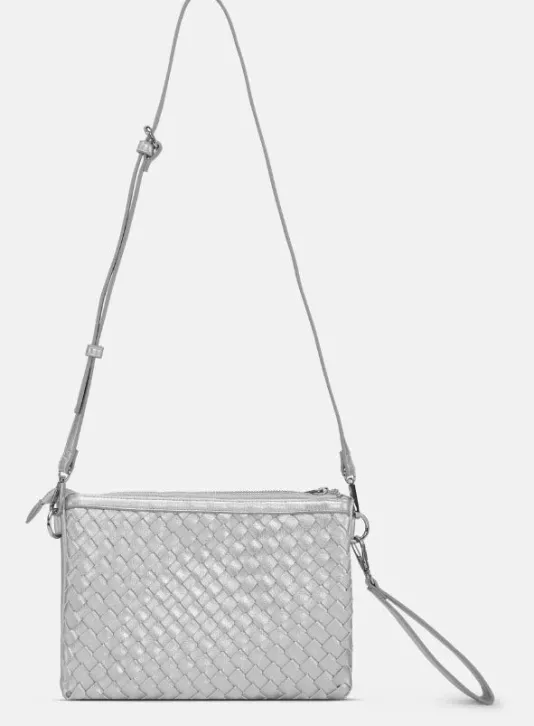 The Woven Crossbody in Silver