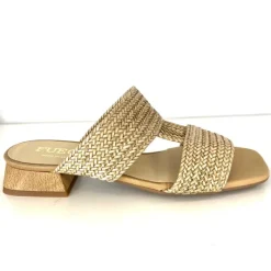 The Woven Leather T-Strap Sandal in Natural