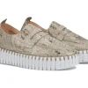 Tulip 3868 - The Metallic Snake Print Loafer Slip On in Wheat